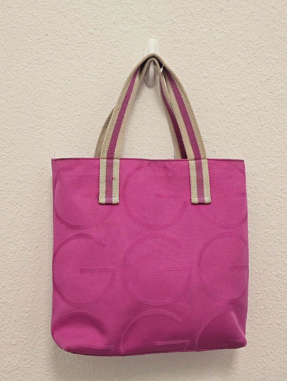 ​🌸 Authentic Gucci Pink Canvas Large "G" Logo Tote Bag 🌸
